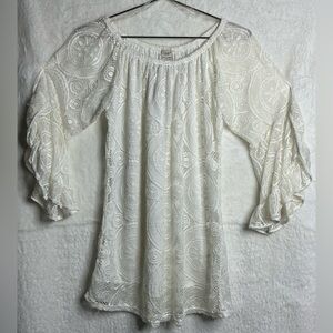 LIldy Full Lace Tunic Elegant ivory Lace Blouse size S
